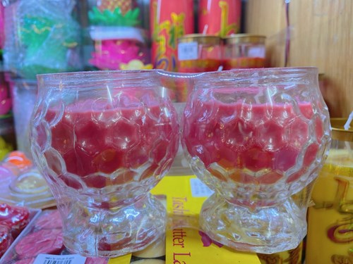 Đèn cầy ly bi đỏ