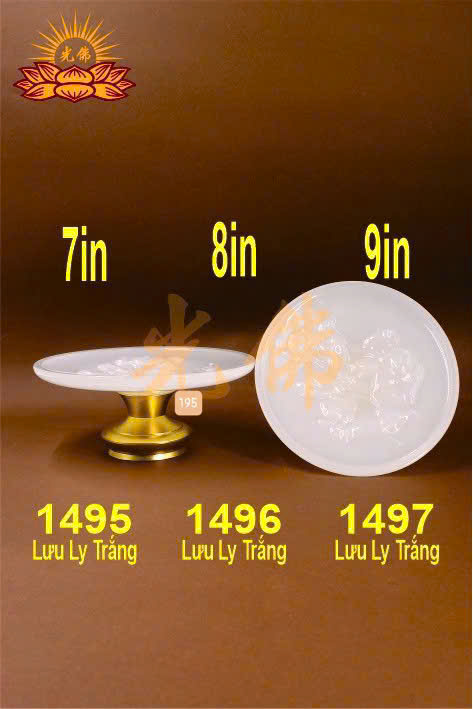 dĩa lưu ly lớn 1497  9in