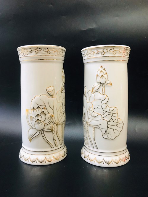 Ống nhang bạch ngọc trắng 9in