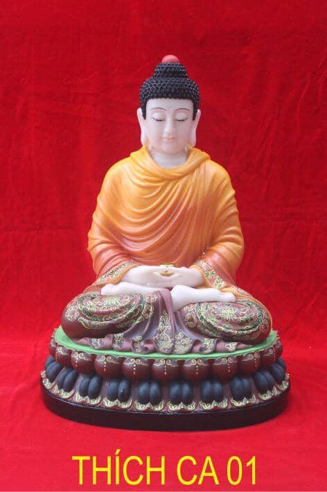 Tượng Thích ca màu cổ 26in